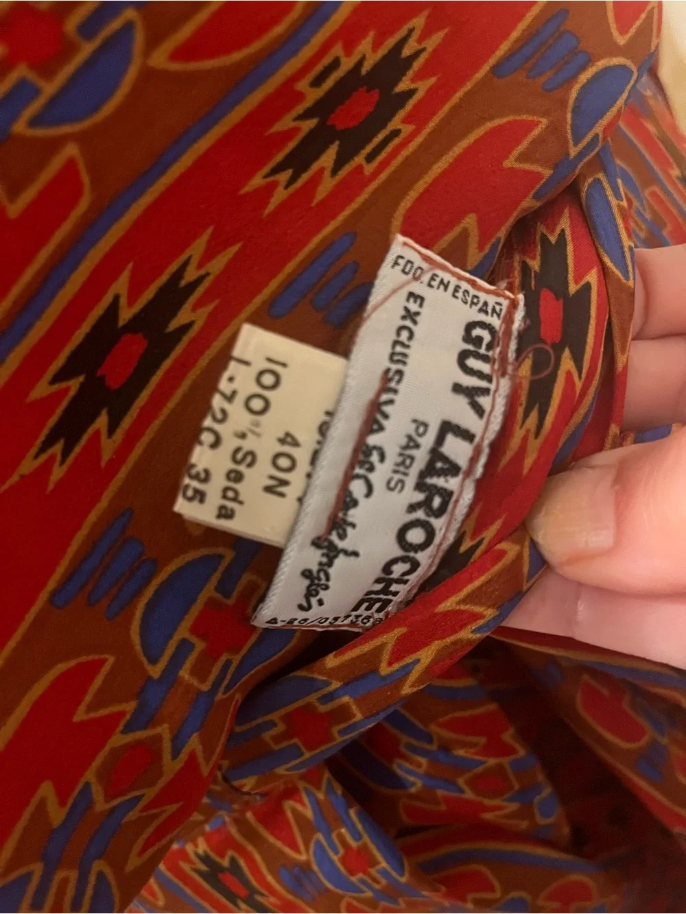 Guy Laroche Paris vtg top/skirt 100silk